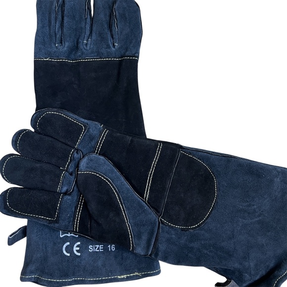 Rapicca Forge Welding Gloves Heat-Resistant Leather Suede Stove Furnace Grill 16 - Picture 2 of 4